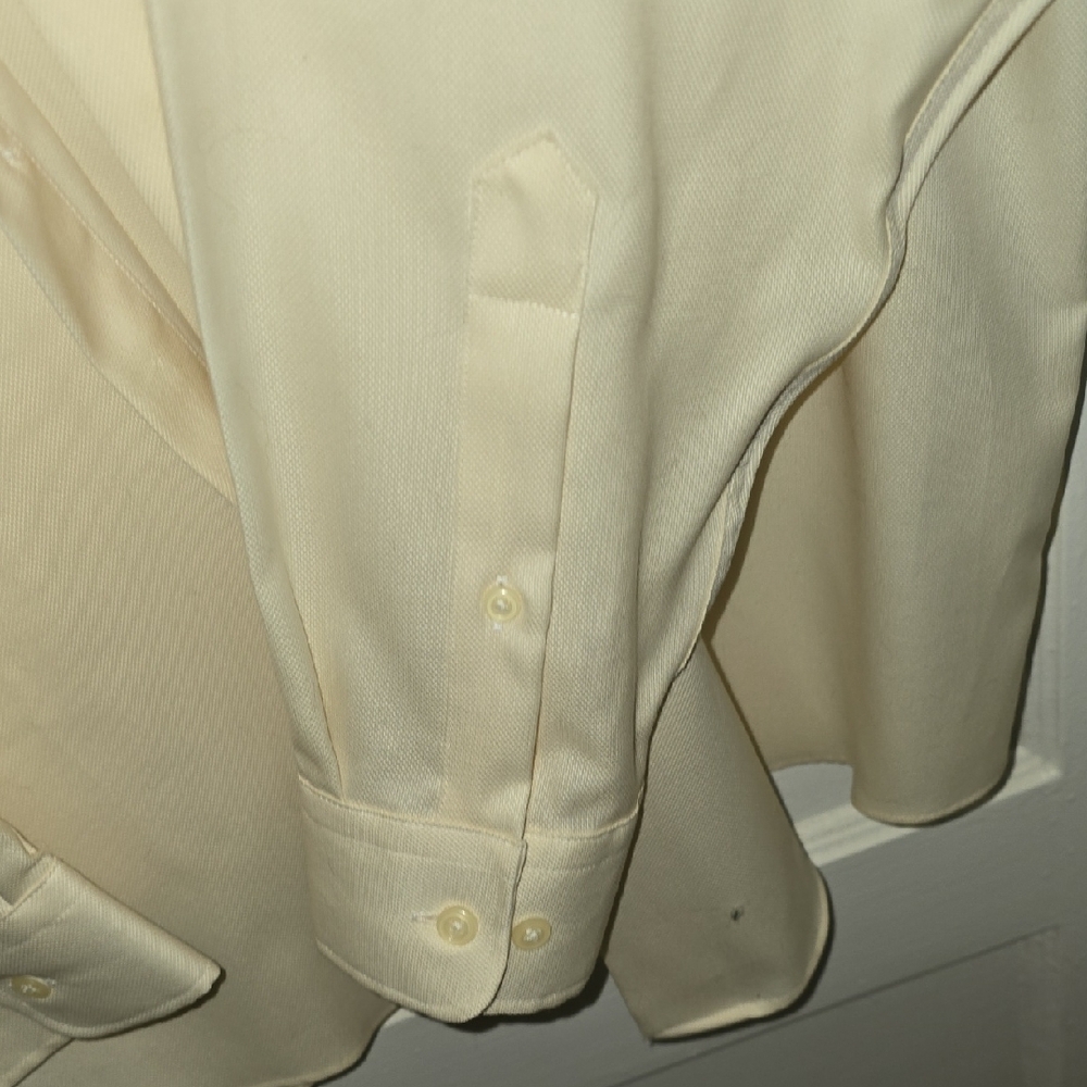 Pronto Uomo Mens Cream Button-Up Dress Shirt - 17 34/35 - Picture 5 of 7